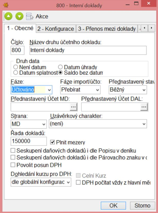 Nastavení číslování řad účetních dokladů (jedná se především o doklady, kde v pořadovém čísle dokladu máte uloženou identifikaci roku vytvoření) Účetnictví Druhy účetních dokladů Před samotným