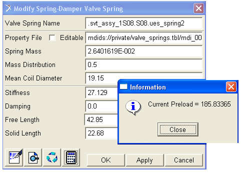 4.3.1.7 Vytvoření ventilové pružiny (Valve spring ) Ventilová pružina je umístěna mezi miskou a podložkou. Její instalační délka je dána cfs_plate_top a cfs_plate_bottom.