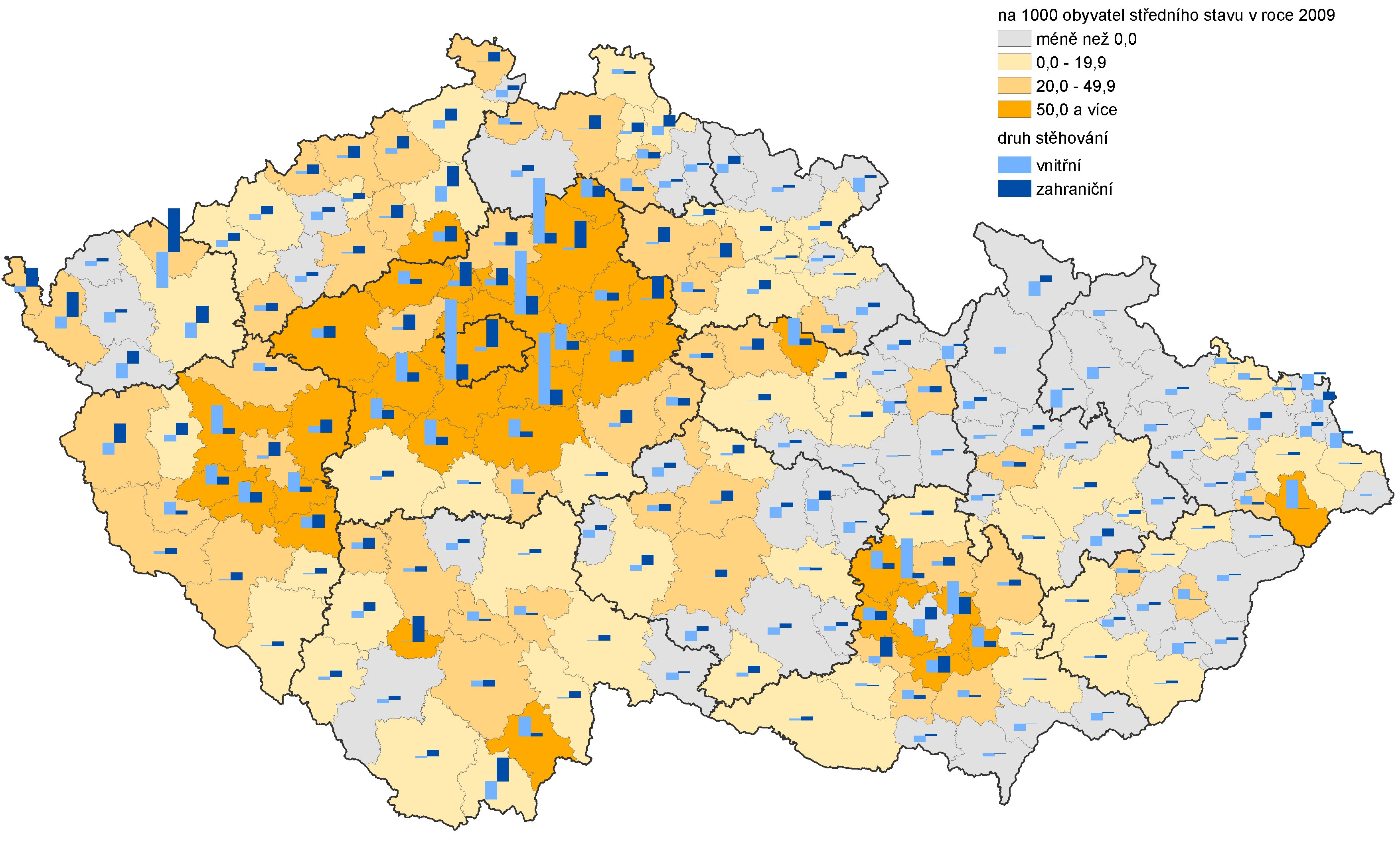 Kartogram č. 2 Změna počtu obyvatel podle správních obvodů ORP v letech - 29 Graf č.