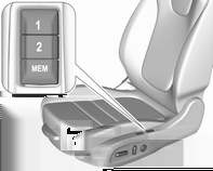 Uložení polohy do paměti Nastavte sedadlo řidiče do požadované polohy. Současně stiskněte a podržte tlačítka MEM a 1 nebo 2 dokud se neozve zvukový signál.