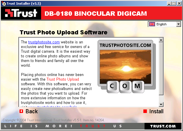 Software Trust Photo Upload Program pro ukládání fotografií na Trust PhotoSite. (www.trustphotosite.com) Ulead Photo Explorer 8.