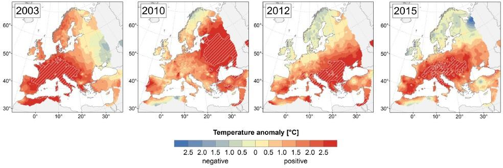 LÉTO 2015 V KONTINENTÁLNÍM MĚŘÍTKU Plocha území, na kterém průměrná