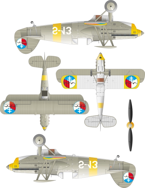 D B 3. Kombinovaná letka, SNP, září 9 Na podzim 9 používalo Slovenské povstalecké letectvo několik Avií B-3. Toto je jediná povstalecká Avie, na níž je bezpečně dokumentované použití tzv.