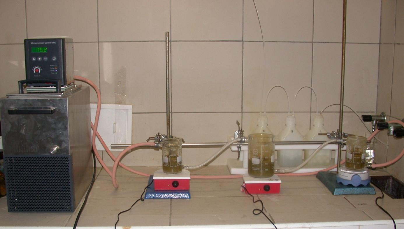 Rozpouštění probíhalo pozvolna a v průběhu byly pozorovány odchozí červenohnědé plyny, indikující oxidaci bezbarvého oxidu dusnatého na oxid dusičitý vzdušným kyslíkem: 2NO O NO (12) 2 2 2 Po půl