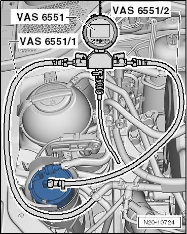 Kroky k odhalení příčiny závady: P008700: Palivo, tlak Rail/systémový tlak příliš nízký 4 A) Kontrola tlaku za palivovým filtrem: Kontrola tlaku za palivovým filtrem odpojit palivové vedení na