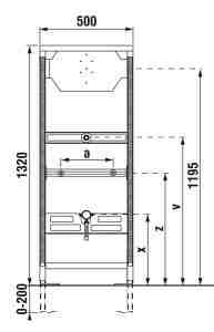 V5 Vybavení pisoárových stání Urinál systém pro urinály rozměr: 500x130x1120 mm plynule nastavitelné nohy, výškově stavitelné od 0 do 200 mm výška modulu 1320 mm robustní konstrukce, nosnost 150 kg