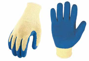 SK0 ATEX- -JYO Bezešvé rukavice máčené v latexu. Pro práci s trnitými keři. Zalévání a hnojení. Zednické práce a stavebnictví. Náročné kutilské práce. Bezešvé rukavice se silným latexovým máčením.