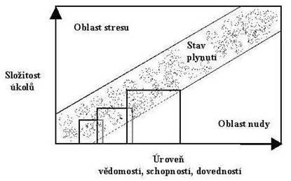aktivity vnímá její průběh jako naprosto plynulý a nerušený jinými okolnostmi. Dochází také ke změně vnímání času a k naprostému ponoření se do dané aktivity.