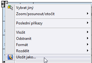 Uložení šablony tabulky přířezů Šablonu tabulky přířezů ukládáme na libovolné místo nebo přímo do adresáře, který je daný nastavením programu SolidWorks.