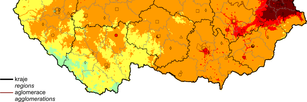 Situaní zpráva k Programu snížní misí a imisí znišujících látk do ovzduší Moravskoslzského kraj za rok 7 C. Aktualizac imisních dat C.1.