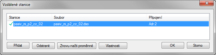 2.1.2 Definice vzdálených stanic Protože je požadováno, aby regulátor aktivně četl / zapisoval z / do vzdálené(ých) stanic(e) v síti DB-Net, je potřeba vložit do projektu pro AMREG o těchto stanicích