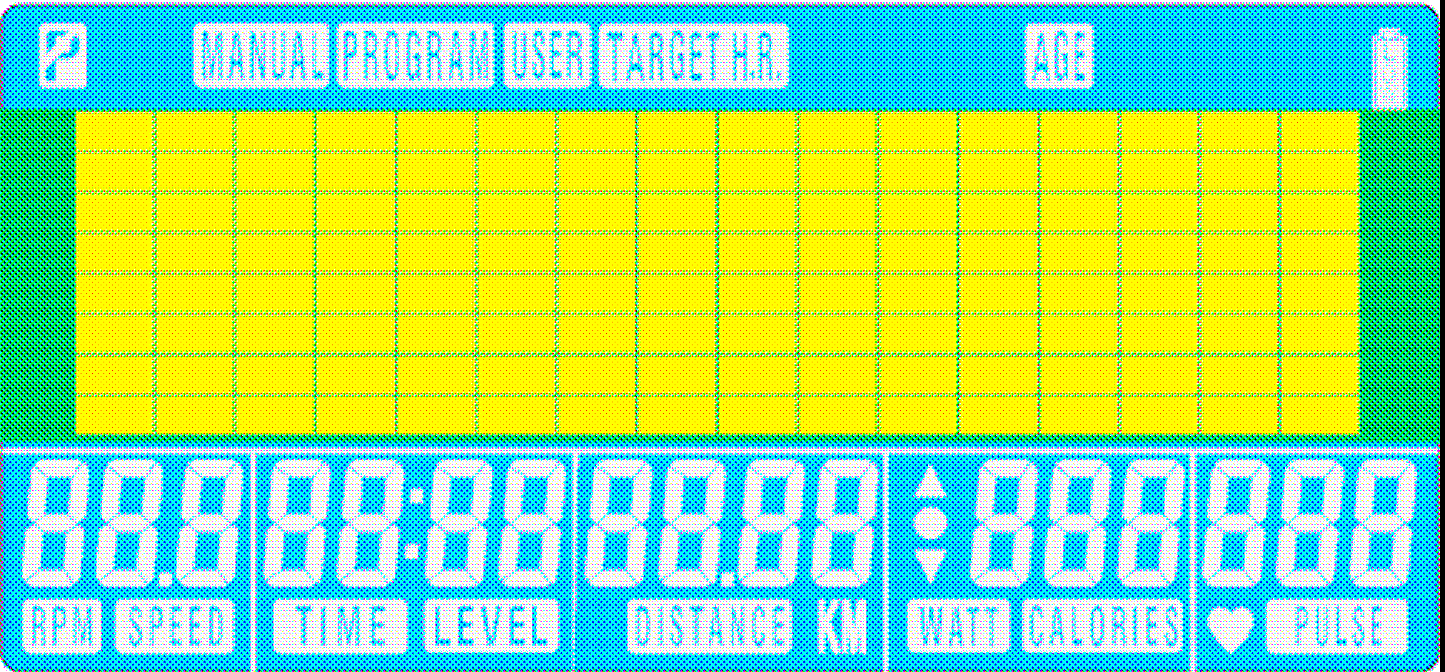 Príručka s pokynmi OF SM7286-67 Funkcie tlačidiel: MODE RESET START/STOP RECOVERY UP DOWN TOTAL RESET V režime zastavenia, MODE potvrdí všetky cvičenia, dáta nastavení a vstúpi do pro V režime