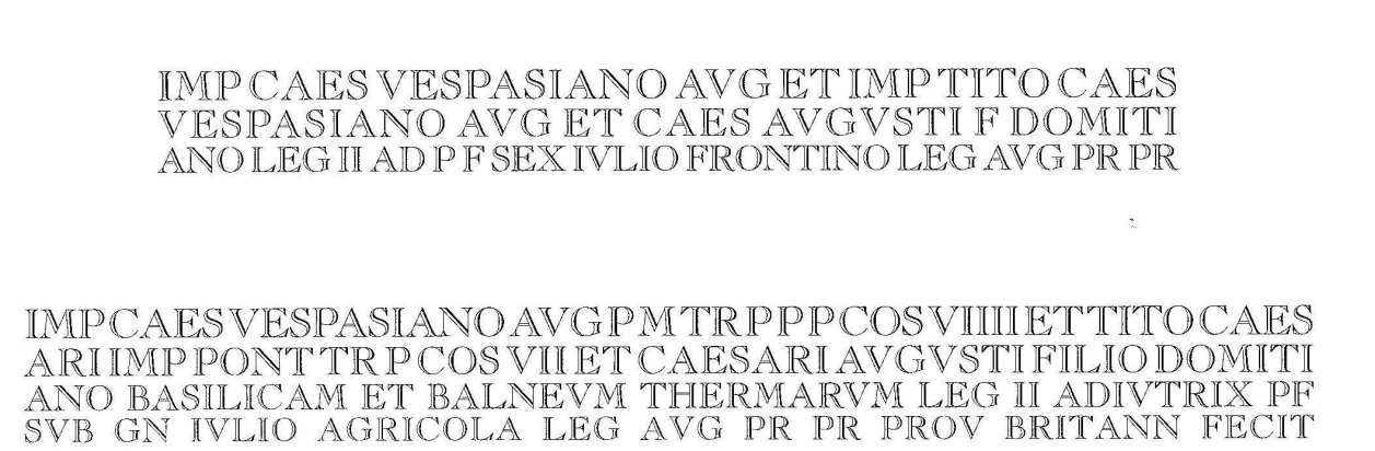 Obr. 19. Římský kovový ozdobný knoflík se zobrazením ženské hlavy pocházející z 3. století. Obr. 20. RIB 1, 463.