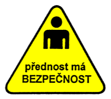 Obecná výstraţná značka upozorňuje na důleţité informace týkající se bezpečnosti práce uvedené v návodu k pouţití a na bezpečnostních značkách na jednotlivých zařízeních balicí linky práškových