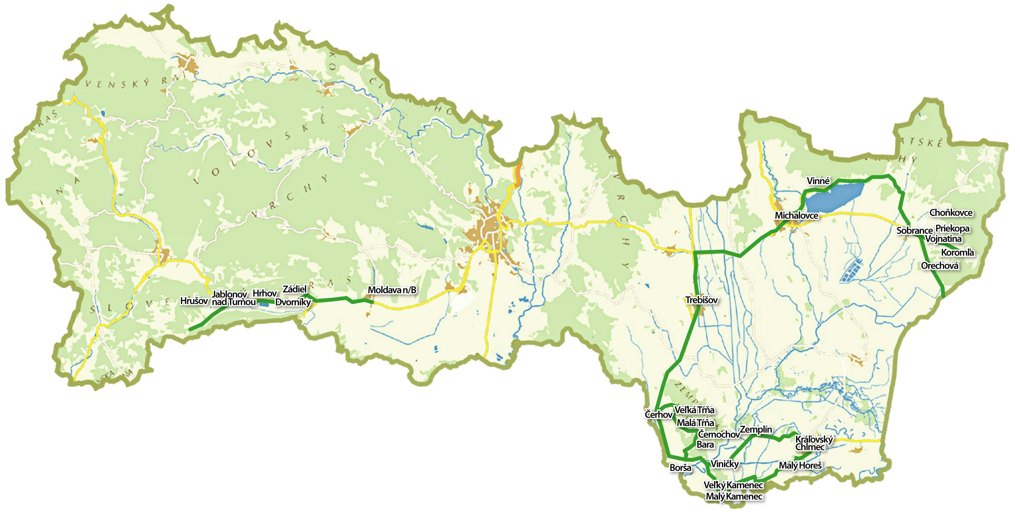 Vínna cesta VIA VINARIA Vínna cesta v Košickom kraji prepája vinohradnícke rajóny Košického kraja od Jablonova nad Turňou a Moldavy nad Bodvou cez Tokajskú oblasť v Zemplínskych vrchoch (slovenská