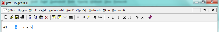 1.1 Súradnice bodov patriacich funkcii Pri výpočtoch súradníc bodov patriacich funkcii pracujeme len v okne Algebra programu Derive 6.