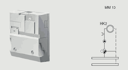 Modul MM10 Směšovací modul MM10 Pro zařízení s jedním otopným okruhem se směšovačem pro volně volitelnou montáž Regulace otopného okruhu s jedním čidlem teploty výstupu pro řízení regulačního členu