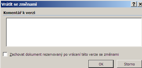 Můžete zadat i nepovinně komentář k dokumentu a stiskněte OK. 3.