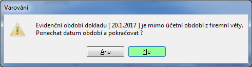 13 Kontrolní hlášení DPH Vypnutí kontroly účetního období Při pořízení poddokladu na záložce více zaškrtněte vypnout kontrolu na účetní období Současně s vybráním tohoto zaškrtávátka se automaticky