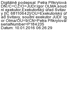 nim převzít ( 336g o.s.ř.). XII. Soudní exekutor vyzývá každého, kdo má právo, které nepřipouští dražbu ( 267 o.s.ř.), aby je uplatnil u soudu a aby takové uplatnění práva prokázal nejpozději před zahájením dražebního jednání, a upozorňuje, že jinak k jeho právu nebude při provedení exekuce přihlíženo.