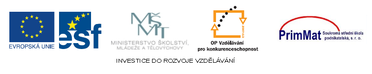 Materiál byl vytvořen v rámci projektu Nové výzvy, nové příležitosti, nová škola Tento projekt je