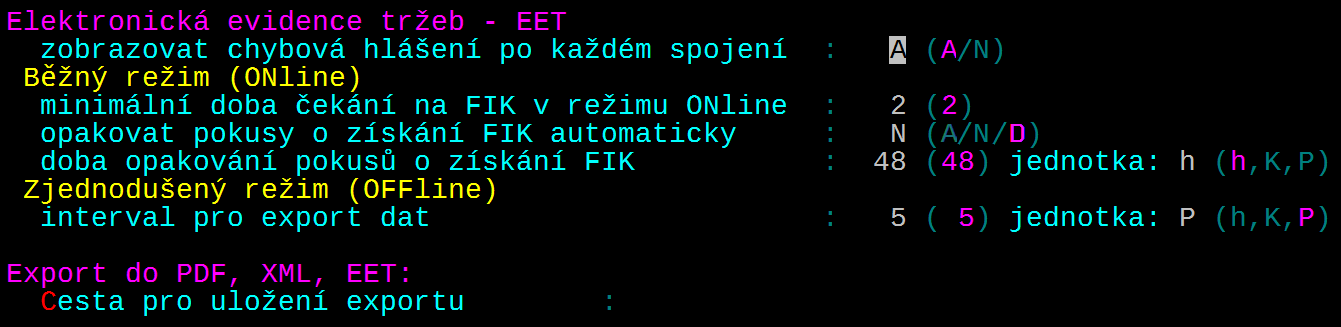 Údajem Dnešní tržby bez dotazu lze zajistit, aby vystavené doklady s touto dokladovou řadou nebyly automaticky odeslány do evidence (s výjimkou dokladů se starším datem zaúčtování).