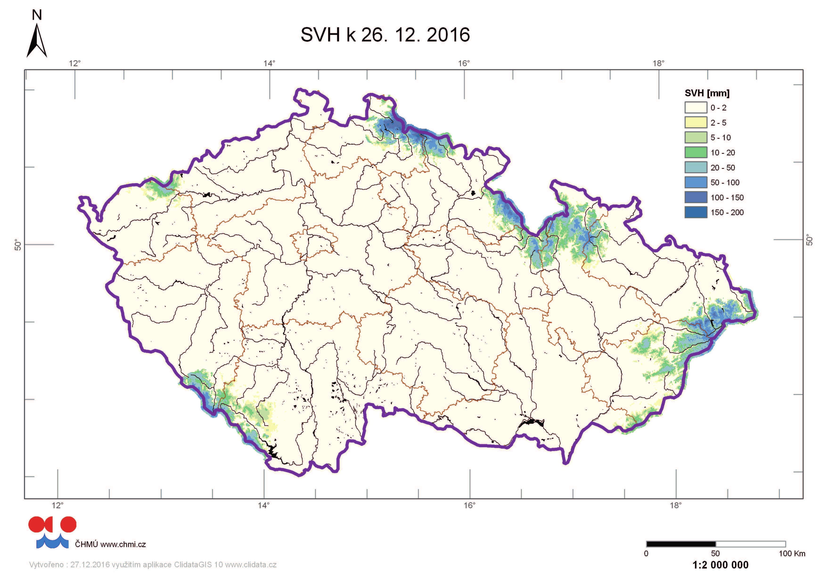 prostor VD Rozkoš (45 %), Seč (52 %), Skalka (21 %), Kružberk (43 %), Šance (47 %), Vranov (55 %), Vír (52 %) a Brněnská (49 %). V nádržích vltavské kaskády akumulace k 26. 12. vzrostla na 120,12 mil.