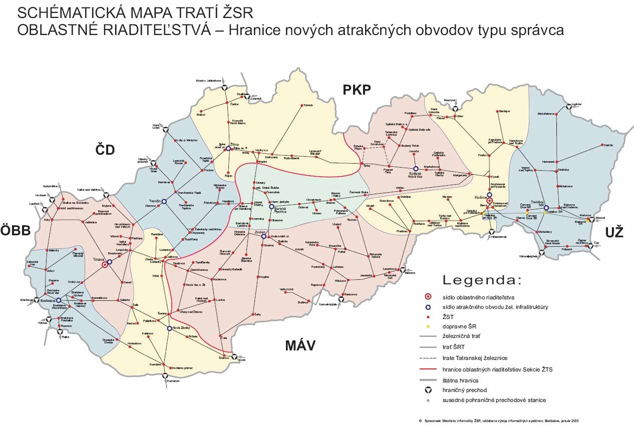 Mapa ŽSR