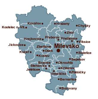 Graf 3. Mapa sledovaného území Tabulka 7. Základní údaje o Svazku obcí Milevska (k 31. 12.