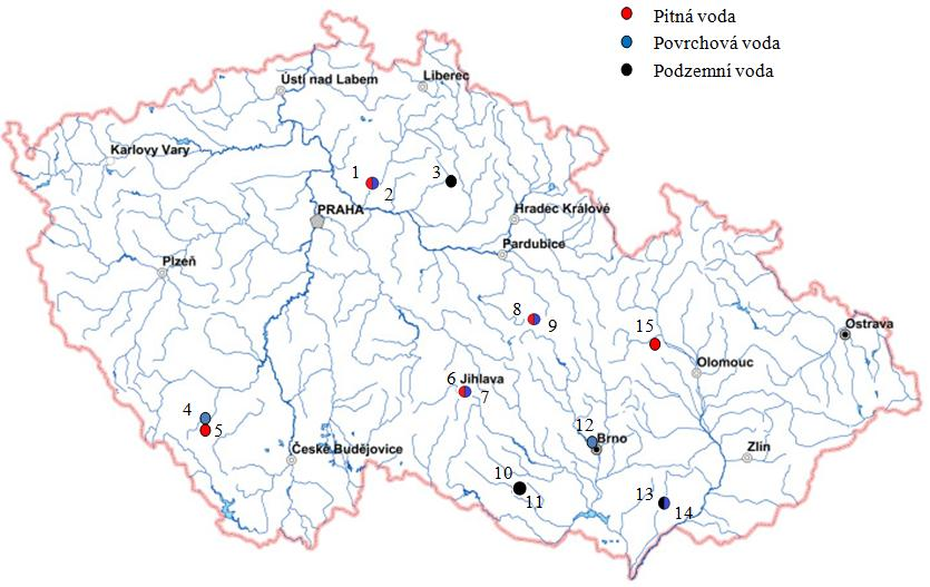 OBR. 27: MAPA ODBĚROVÝCH MÍST TAB. 29: SEZNAM ODBĚROVÝCH MÍST A NÁZVY OZNAČENÍ VZORKŮ č.