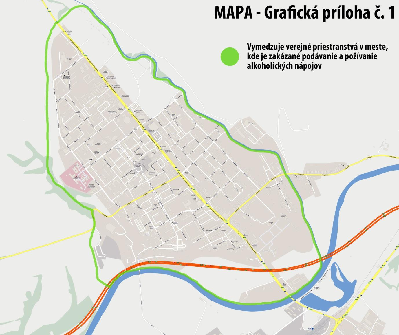 Príloha č. 1: Grafické vymedzenie zón vyhradených verejne prístupných miest podľa 2 ods.