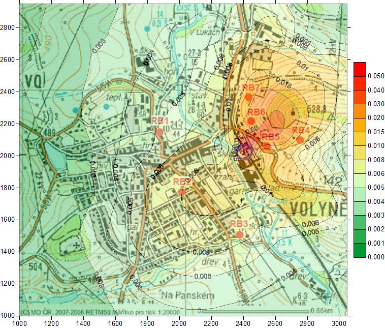 Příspěvek k maximálním hodinovým imisním koncentracím oxidu dusičitého (µg.