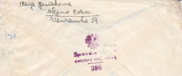 - 20 - Na předcházející straně dole je přední a zadní strana dopisu-skládačky, poslaného z Těńína do Vrchlabí.