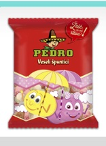 3184 Pedro smajlíci želé, 80 g 1x20 ks 3185 Pedro opičky a banány