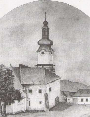 13. Zvolen na vedute G. Bouttatsa, rok 1676. 14. Perokresba rím.- kat. kostola sv.