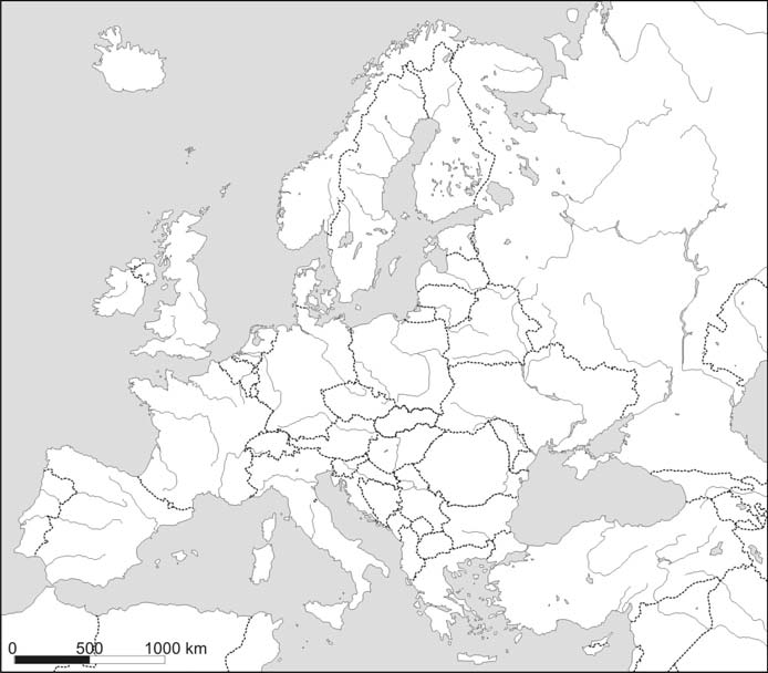 06. Do mapy vyznačte a pomenujte štyri seizmicky najaktívnejšie časti Európy. Balkán vrátane (Grécka), Apeniny, Island, Pyrenejský polostrov 07.