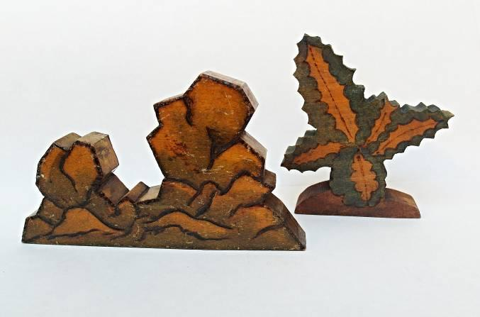 Obr. 51 20 x 14 x 0,9 cm Oboustranný vyřezávaný obrázek tří žiraf, v pozadí palmy Obr.