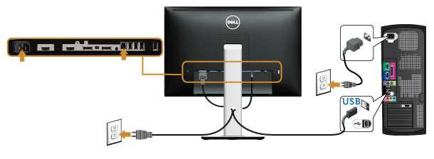 Připojení USB 3.0 kabelu Po dokončení připojení Mini-DP na DP/DP/HDMI kabelu proveďte níže uvedený postup pro připojení USB 3.