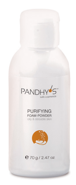 TOALETNÍ, TONIZAČNÍ, VÝŽIVNÁ PANDHY S ČISTÍCÍ PĚNOVÝ PUDR PRO MASTNOU A PROBLEMATICKOU PLEŤ PANDHY S PURIFYING FOAM-POWDER FOR OILY & TROUBLE SKIN Balení: 70 g (980888) Enzymatický pěnový pudr s