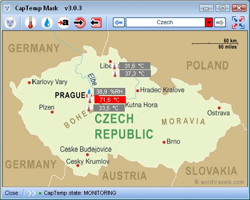 CapTemp Mask Program CapTemp Mask slouží k přehlednějšímu sledování hodnot na mapovém podkladu.