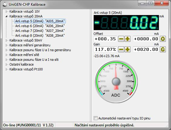 4.11 Kalibrace analogových vstup Všechny analogové vstupy (20mA, Pt100, poloha A ) lze digitáln kalibrovat bez nutnosti zásahu do S (nastavování trimr ).