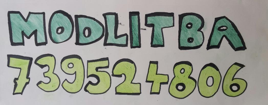 Telefonní íslo pro zasílání proseb k modlitbám je: Tojennamátkovnebojsemsitakkastoprocentnjist,žejsemnaco zapomnl... Coplánujeme?