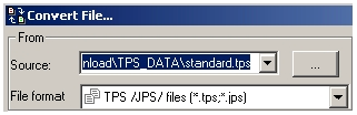 Konverze TPS souboru měřených dat do formátu RINEX 1. Pro provedení konverze souboru *.tps do formátu RINEX klikněte v nástrojové liště na ikonu Convert (konverze).