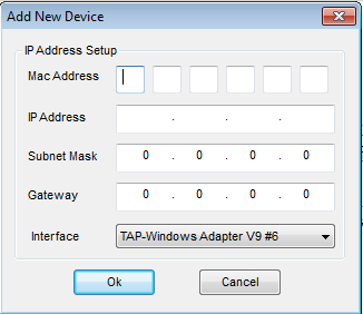 2) Druhým způsobem je použít tlačítko Add New Device. V nově otevřeném okně vyplňte MAC adresu, IP adresu atd.