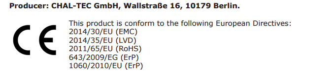 POKYNY K LIKVIDACI Podle evropského nařízení pro nakládání s odpady 2002/96 / ES tento symbol na výrobku nebo jeho balení udává, že s tímto výrobkem nesmí být zacházeno jako s domovním odpadem.