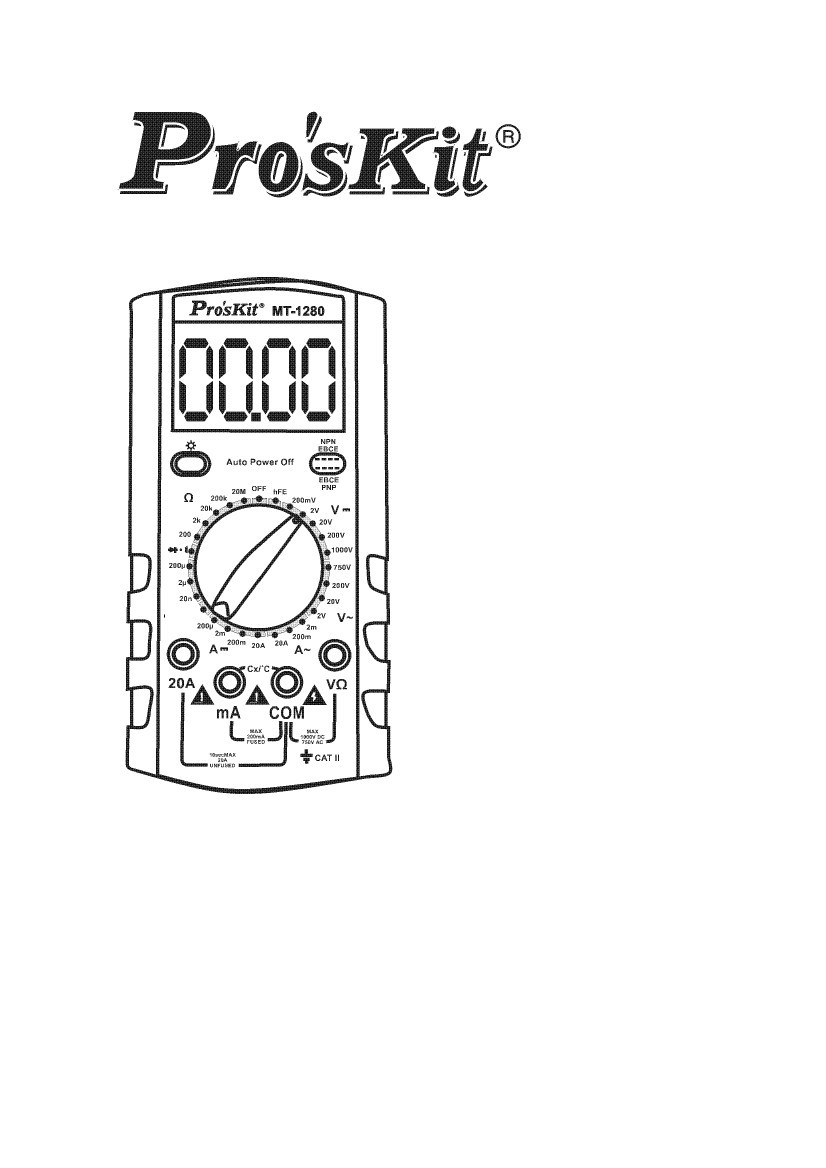 DIGITÁLNÍ MULTIMETR MT-1280 U