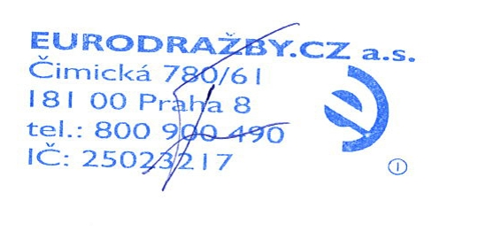 Bod 3. Nejnižší podání bylo stanoveno na částku 3 200 000,00 Kč. Bod 4. Dražebník: EURODRAŽBY.CZ a.s., Čimická 780/61, 18100 Praha 8 - Čimice, IČ: 25023217, v zastoupení Mgr.