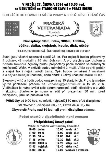 15.10. st 16.00 Brno - Žabovřesky Břetislavovy vrhač. záv. 15.10. st Pardubice Atletická středa 100,300,3km,kl,oš,ko 18.10. so Brno - Žabovřesky Vrhačsský pětiboj 22.10. st Pardubice Atletická středa 200,400,5km,kl,di,oš 22.