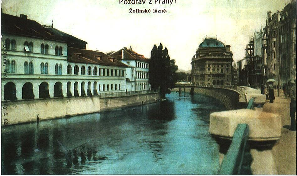 Obr. č. 20: Lázně na východní straně Slovanského ostrova Zdroj: Hrubeš, Hrubešová 2007, s. 37 Ostrov má také významnou hudební tradici.