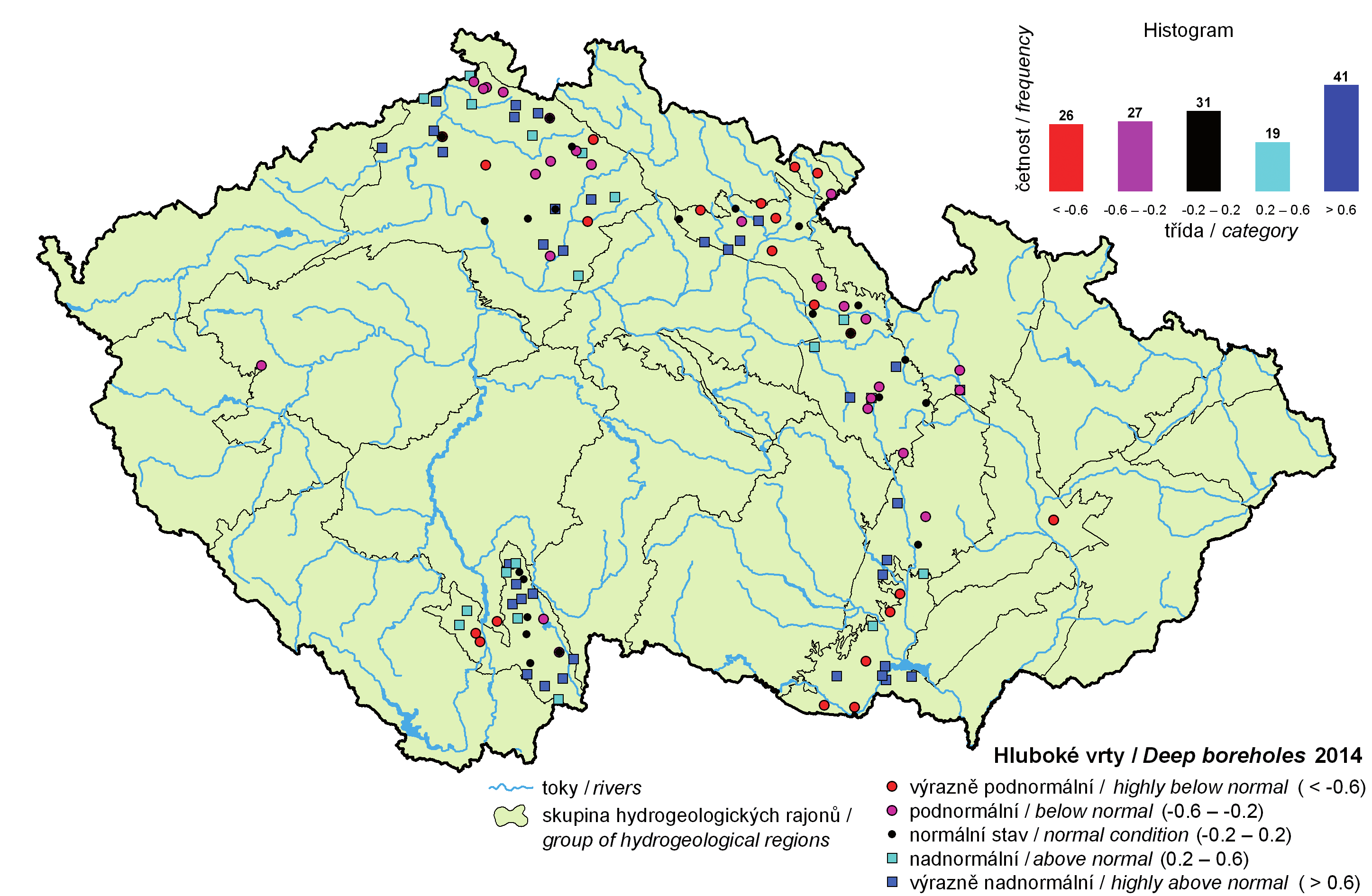 68 II. HYDROLOGICKÁ BILANCE MNOŽSTVÍ VODY Mapa II.